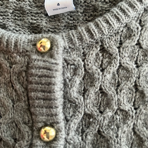 Janie and Jack Gray Cable cardigan Sweater. Size 4 - Picture 2 of 3